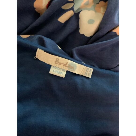 Boden Blue Multicolor Floral Patterned Short Sleeve Dress Size, 6R - Picture 5 of 5